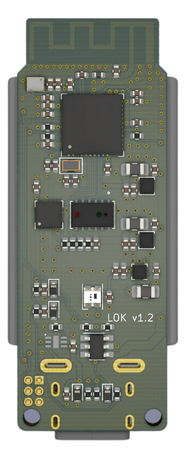 Top view render of the sensor node board.