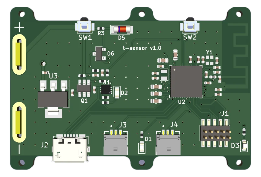 Top view render of the hub board.