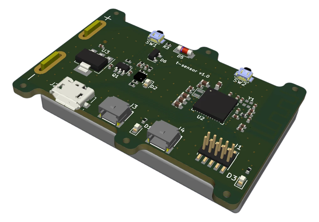 Render of the motion-tracking hub board.