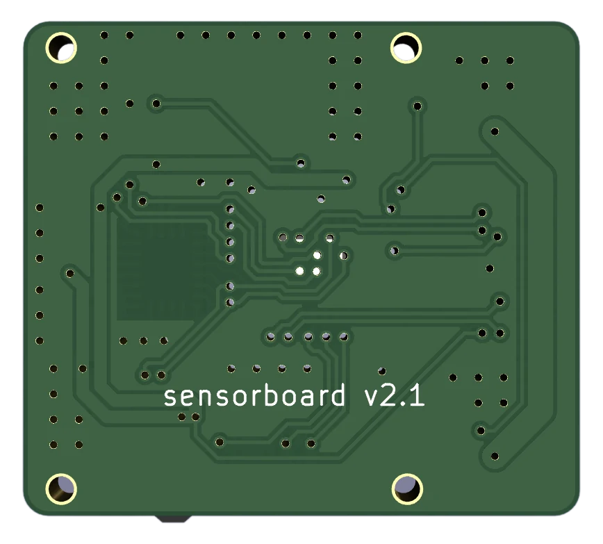Underside render of the sensor node board.