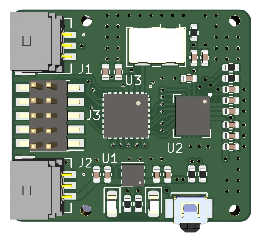 Top view render of the sensor node board.