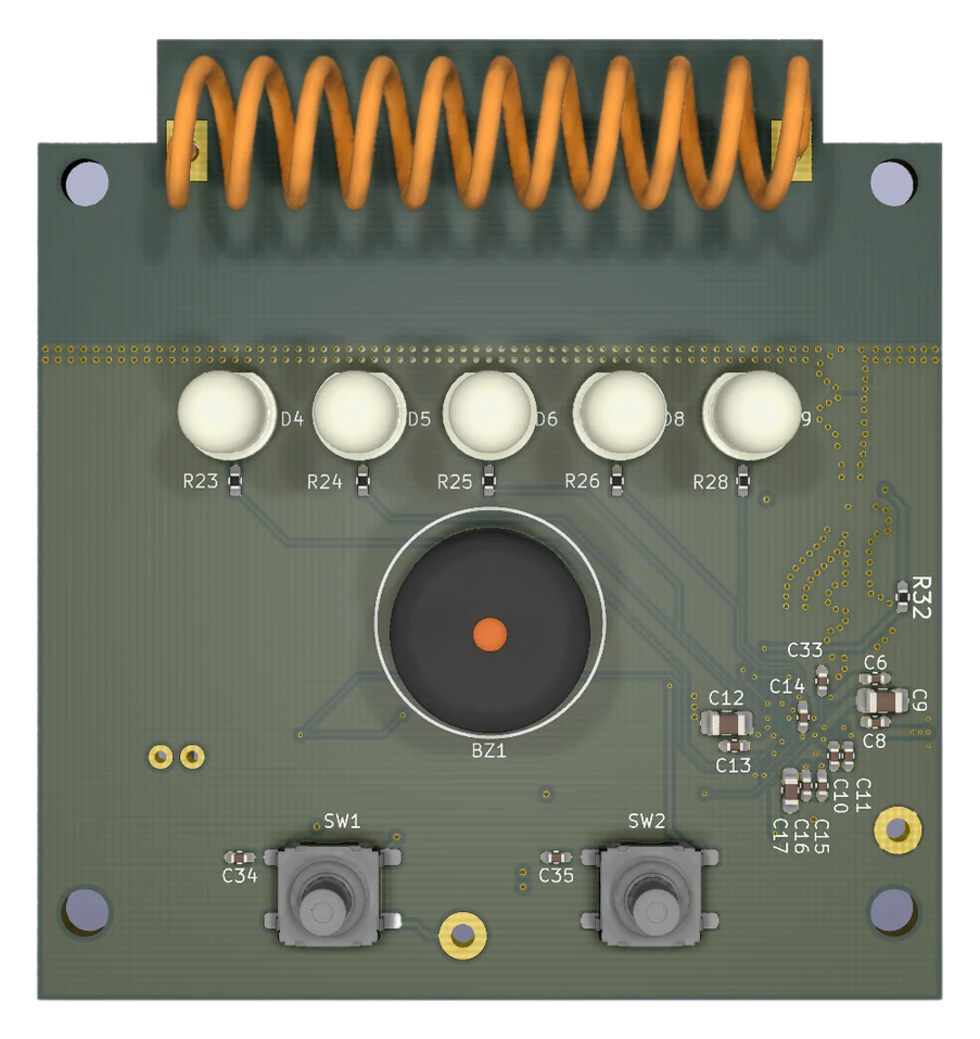 Top view render of the LoRa hub board.