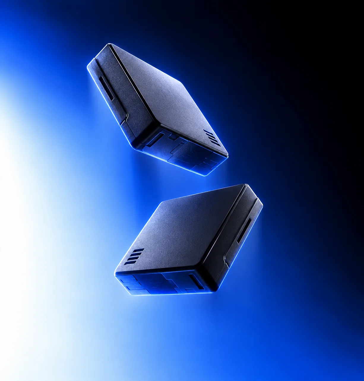 Product render of two audio units of the communication system.