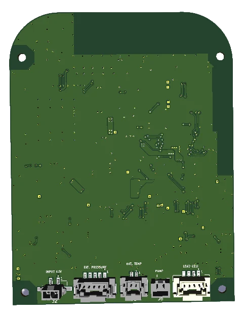 Underside render of the telemetry board.