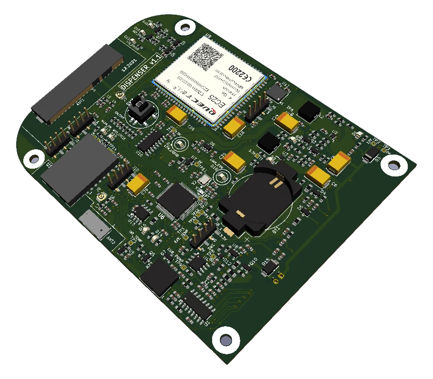 Render of the telemetry board.
