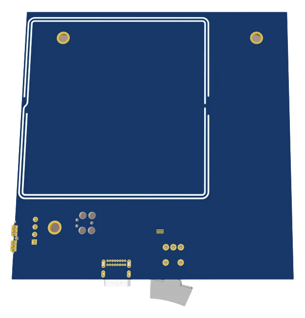 Render of the RFID reader board from the antenna side.