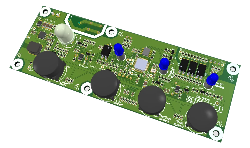 Render of the slicer control board.