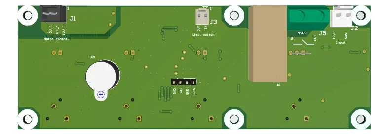 Underside render of the slicer control board.